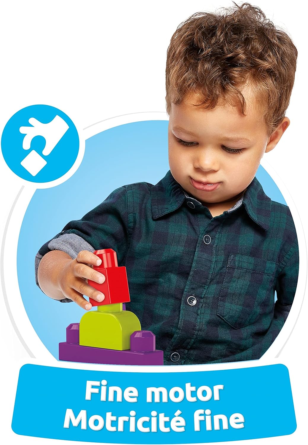 Mega Blocos de Montar Bloks Fisher-Price – Brinquedo para Crianças Pequenas (1 a 3 anos) – Conjunto "Build 'N Create" com 250 Peças