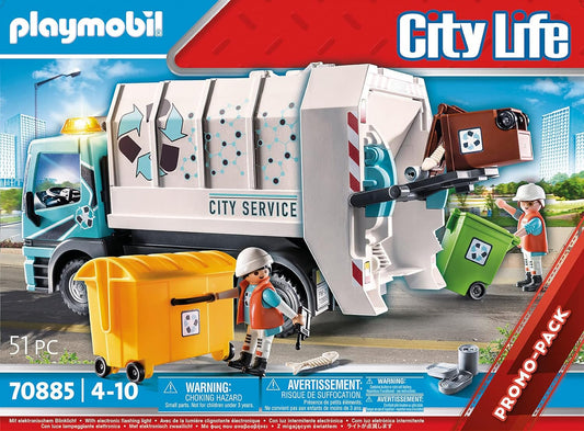 PLAYMOBIL City Life 70885 Caminhão de reciclagem com luz intermitente 4+ Anos