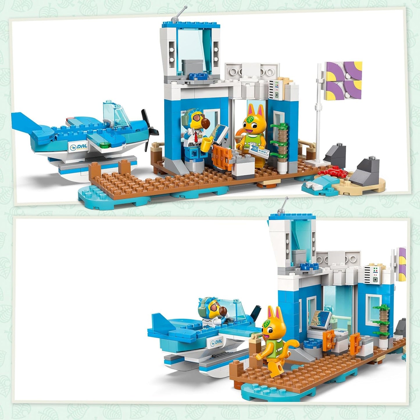 LEGO Animal Crossing Fly com Dodo Airlines Airport Playset, avião de brinquedo para meninas e meninos de 7 anos ou mais, com uma minifigura de piloto, conjunto inspirado na série de videogames, presente de aniversário para crianças