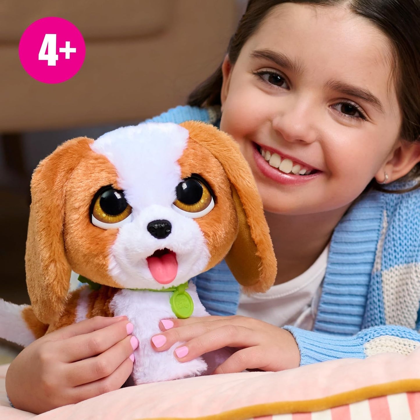 Just Play furReal Poop-A-Lots Cavalier King Charles Spaniel Brinquedo Interativo para Crianças, Alimentação e Passeio, Inclui Coleira e Pá para Cocô, Idade Recomendada: 4 anos ou mais