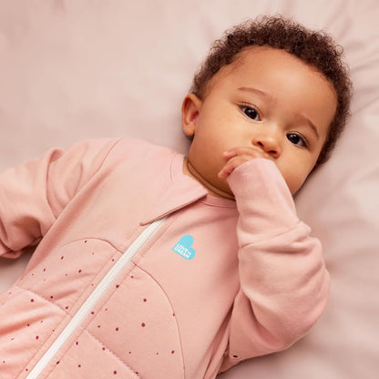 Love To Dream™ Saco de dormir, 6-18 meses - Rosa Pebbles | Manga comprida, leve, vestível e edredom | 2,5 Tog, ideal para inverno e outono (16–20 °C) | Algodão lavável à máquina e zíper duplo