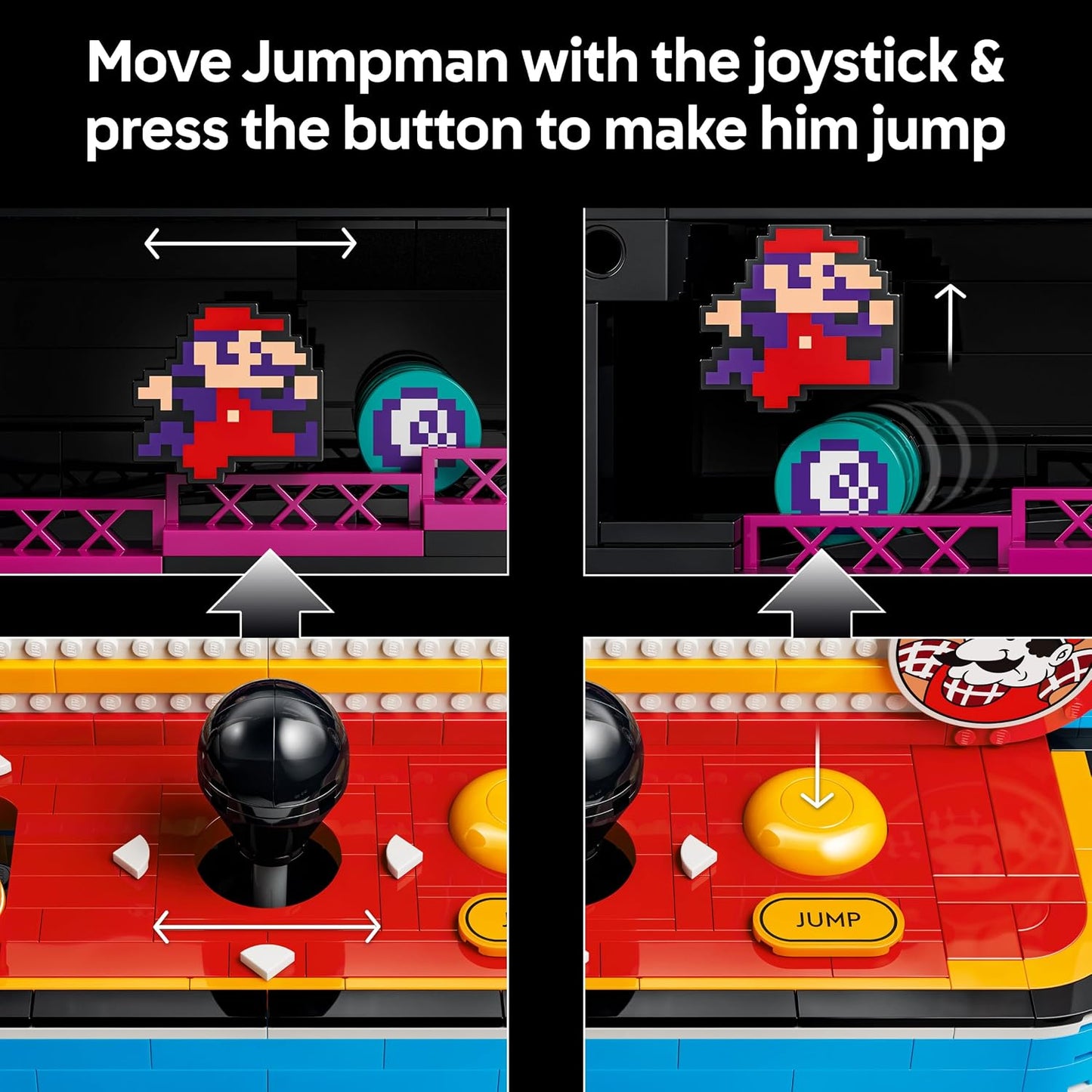 LEGO Super Mario Donkey Kong Arcade – Kit de Modelo 3D Interativo para Adultos, inclui Joysticks e Barris para Decoração Retrô – Item Colecionável de Games – Ideia de Presente para Fãs – 72051