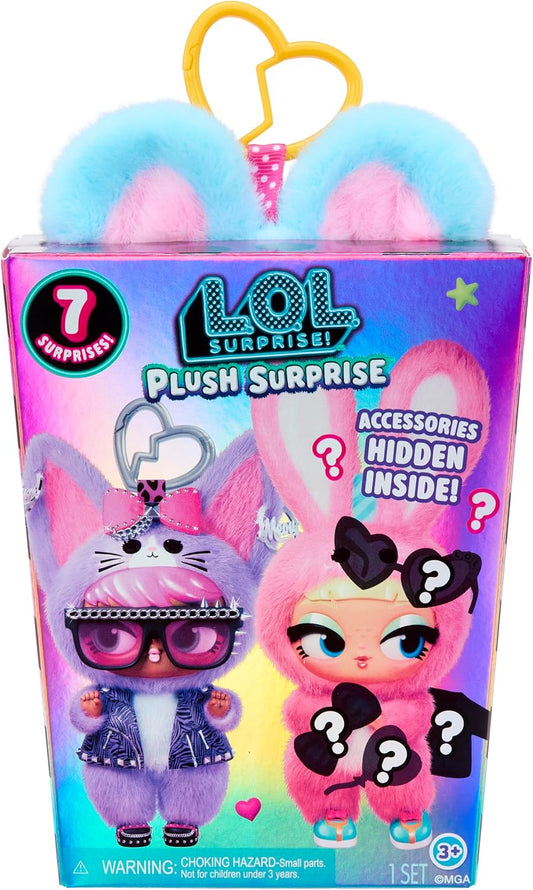 L.O.L. Surprise! Pelúcia  – Inclui 7 itens, pelúcia colecionável com chaveiro, 6 modelos para colecionar, indicado para crianças a partir de 4 anos.