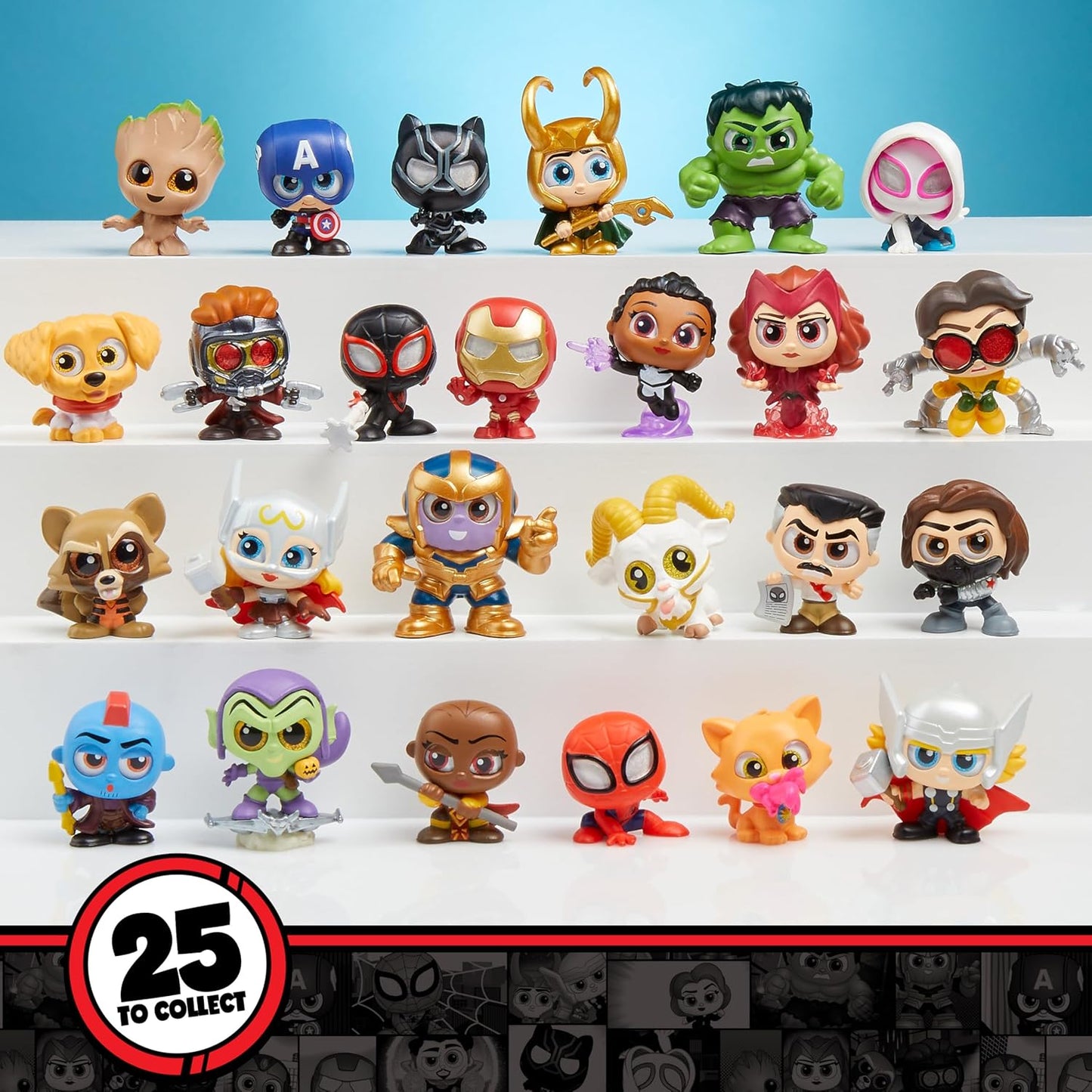 Just Play Marvel Doorables Action Peek Série 1, Figuras Colecionáveis da Marvel, para Meninos e Meninas a partir de 5 Anos