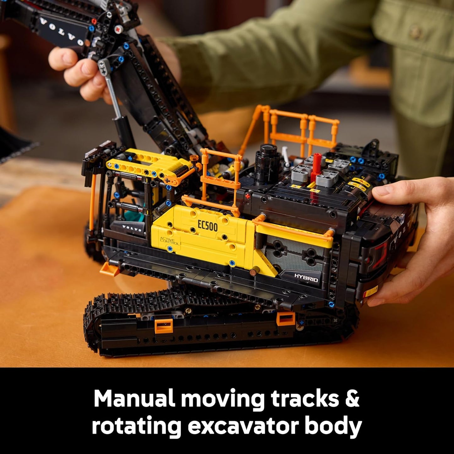 LEGO Technic Escavadeira Híbrida Volvo EC500 - Kit de Modelo de Veículo de Construção Motorizado para Adultos - Inclui Braço Articulado e Esteiras, além de Ferramentas de Martelo e Pá - Ideia de Presente - 42215