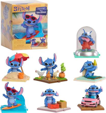 Just Play Disney Stitch Live-Action Movie Time - Figuras Colecionáveis de 7,6 cm, Inspiradas no Novo Filme Live-Action da Disney, Lilo & Stitch, Brinquedos Colecionáveis em Caixa Surpresa, Decoração para Casa, Crianças a partir de 3 Anos