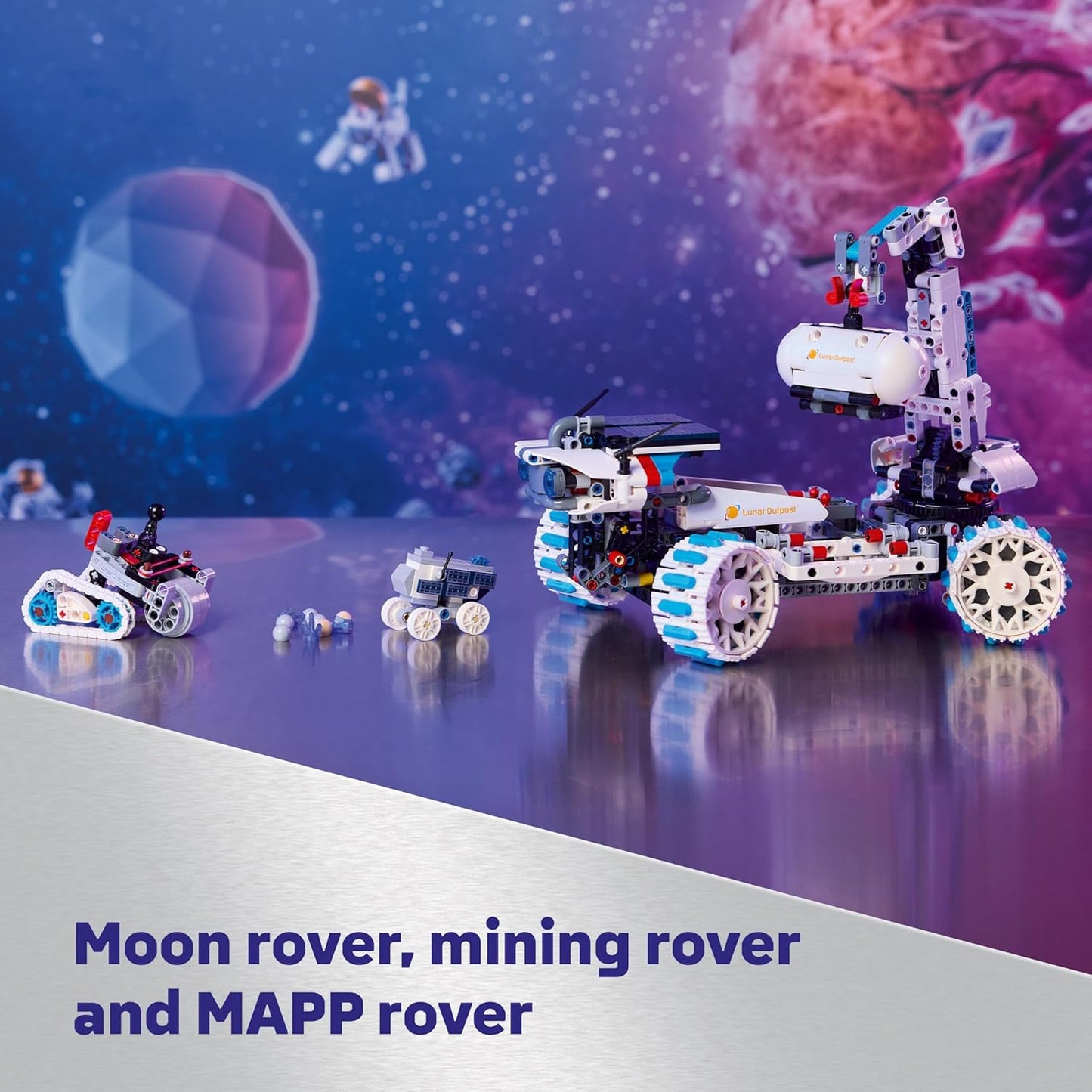 LEGO Technic Posto Avançado Lunar - Veículo Espacial Rover Lunar - Brinquedo STEM Interativo com Guindaste e Painéis Solares - Modelo de Robô - Presente de Aniversário para Meninos e Meninas a partir de 10 Anos - 42211