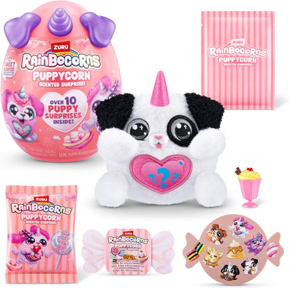 Rainbocorns ZURU Puppycorn Scent Surprise, Dálmata, por ZURU Surprise Unboxing Soft Toy, Cachorrinho de Pelúcia Perfumado para Meninas (Dálmata)