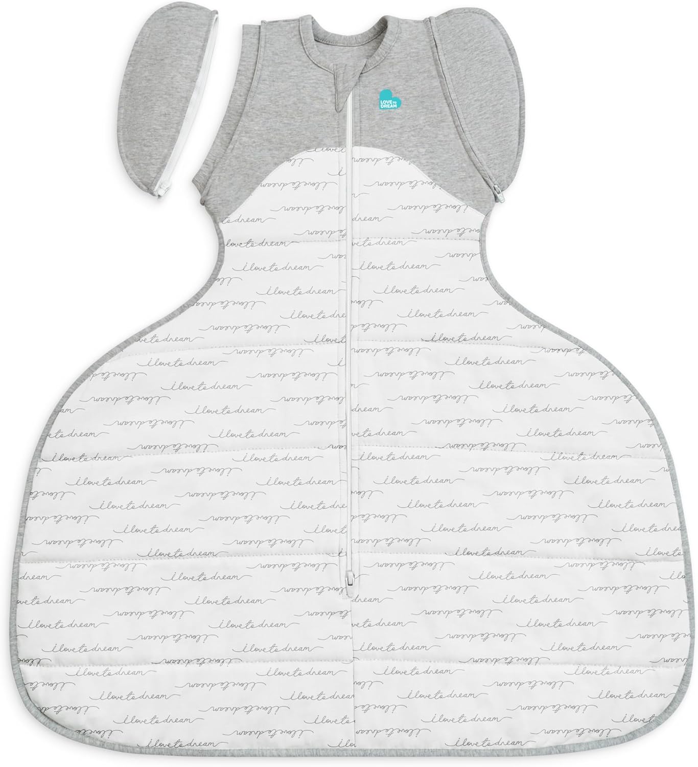 Love To Dream™ Swaddle UP™ Cinta de Quadril, Tamanho Grande (8,5-11 kg) - Branco Dreamer | Mantém a perna no lugar | Ajuste mais largo na parte inferior | 2,5 Tog | Ideal para inverno e outono (16-20 °C) | Algodão lavável à máquina com zíper duplo