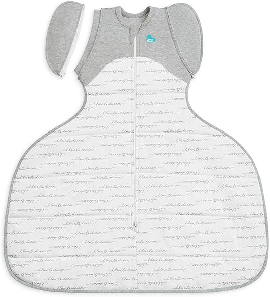 Love To Dream™ Swaddle UP™ Hip Harness, Médio 6-8,5 kg - Branco Dreamer | Mantém a perna no lugar | Ajuste mais largo na parte inferior | 2,5 Tog Ideal para inverno e outono (16–20°C) | Algodão lavável à máquina e zíper duplo