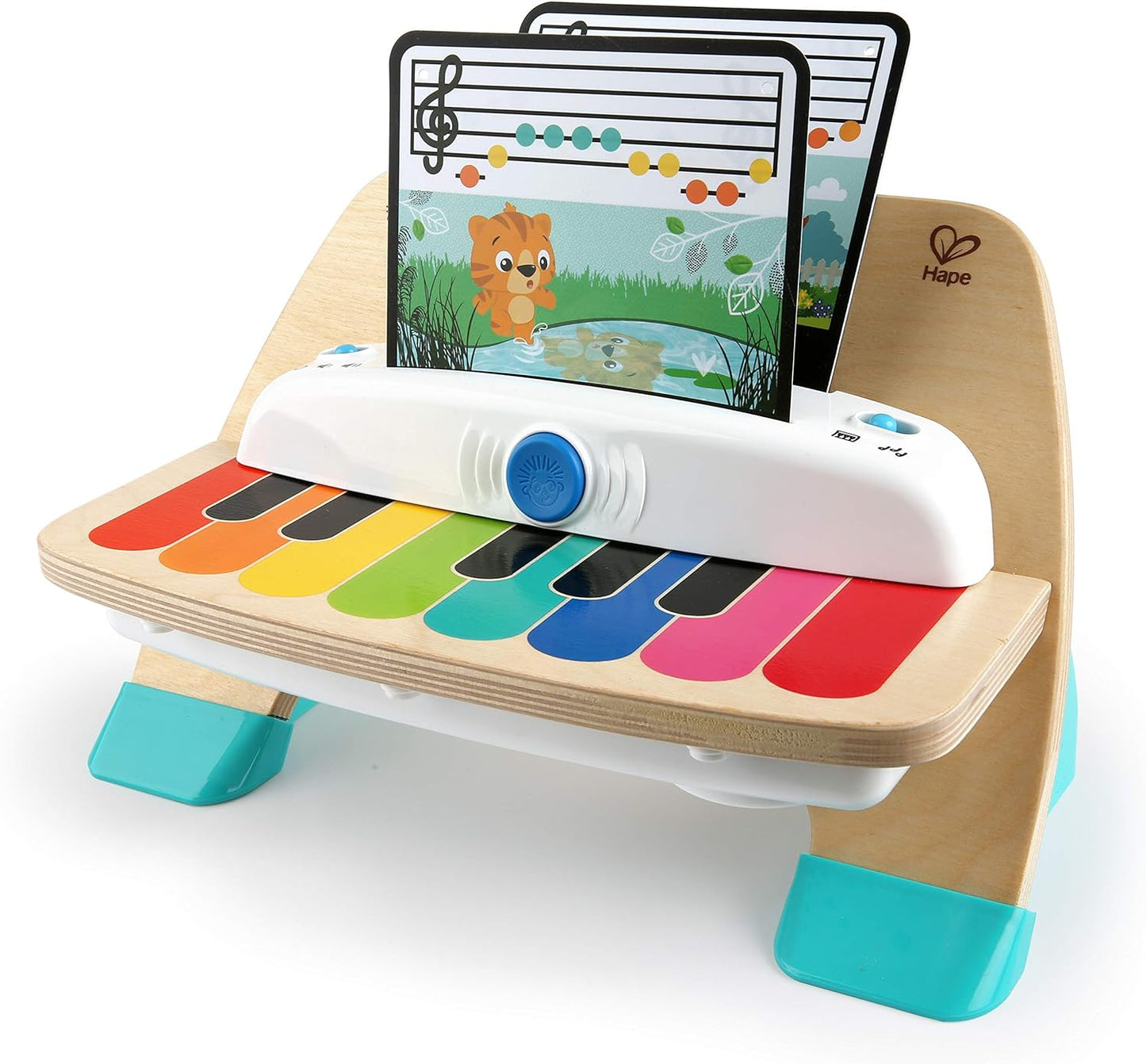 Baby Einstein Einstein Hape Magic Touch Piano Instrumentos de brinquedo musical de madeira para crianças, 2 modos de jogo, 6 músicas, controle de volume, idade 6 meses + e brinquedo musical de tambor de madeira Magic Touch, idades 6 meses mais