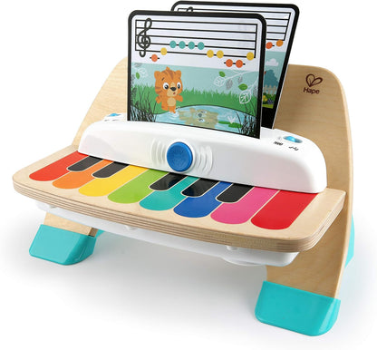 Baby Einstein Hape Magic Touch Piano Instrumentos de brinquedo musical de madeira, 6 músicas, idade 6 meses + e estação de atividade musical Glow & Discover Light Bar, brinquedo sonoro de bebê para estimular os sentidos, idade 3 meses +
