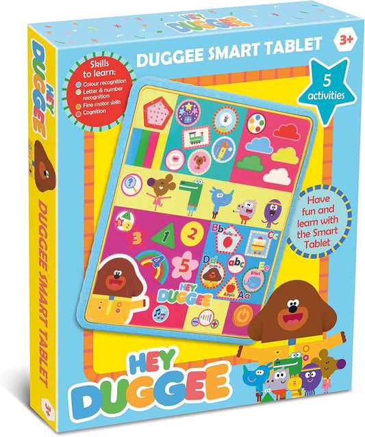 Hey Duggee Toys HD21 Hey Duggee Smart Tablet Toy para crianças - ajuda no desenvolvimento infantil, aprendizagem, resolução de problemas, fonética, sequências, cores, formas e reconhecimento de números, 3+ anos, cáqui
