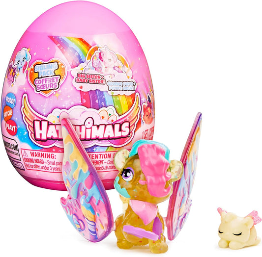 HATCHIMALS CollEGGtibles, pacote de irmãos com 1 criança grande, 1 personagem bebê e ovo reutilizável (o estilo pode variar), brinquedos infantis a partir de 5 anos