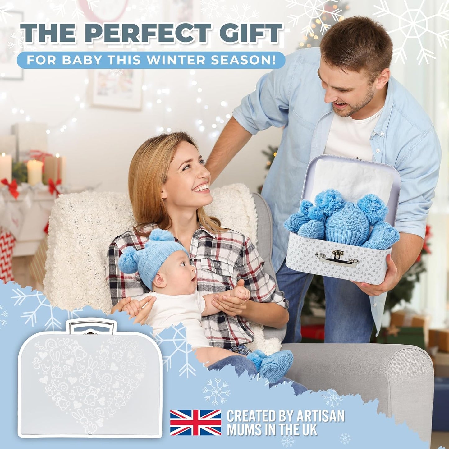 Conjunto de presentes unissex para bebês - Presentes para bebês recém-nascidos unissex, presentes para revelação do sexo do bebê, presentes personalizados para chá de bebê - presentes personalizados, roupas de inverno para bebês