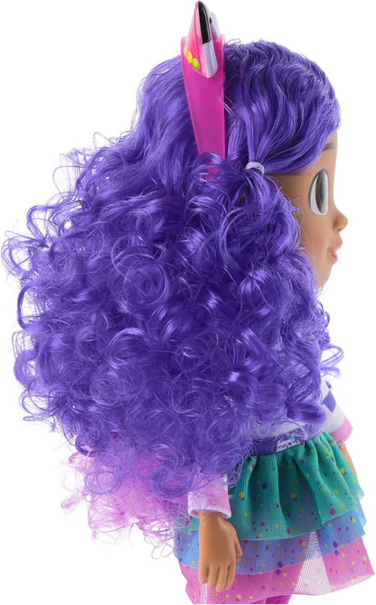 Gabby’s Dollhouse, Boneca Gabby Girl Canta e Celebra, 33 centímetros de altura, com efeitos sonoros e orelhas de gato reversíveis, brinquedo infantil para meninas e meninos a partir de 3 anos.