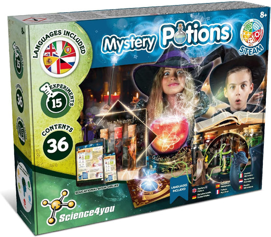 Science4you Magic Potions - Kit de preparação de poções para crianças, crie e misture seu próprio mistério, brinquedo de caldeirão mágico para crianças de 7, 8, 9, 10, 11, 12 anos ou mais, conjunto de brinquedos mágicos e artesanato