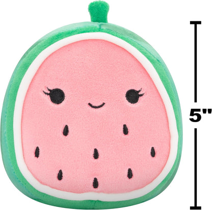 Squishmallows Original 5-Inch Food 4-Pack - Kachina Kiwi, Rayen Pancakes, Visconti Lemon Macaron, Wanda Watermelon