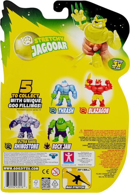 Heróis de Goo Jit Zu Meteor Madness, Figura de Ação Jagooar Elástica, com Recheio Exclusivo de Goo Elástico e Manopla de Batalha de Meteoros.
