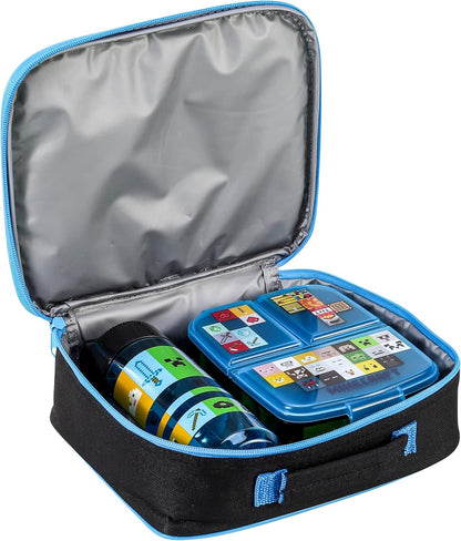 Zawadi Global Conjunto de lancheira infantil Minecraft Kids - lancheira isolada, lancheira com vários compartimentos e garrafa de água de 540 ml - conjunto de comida para almoço de viagem escolar, sem BPA