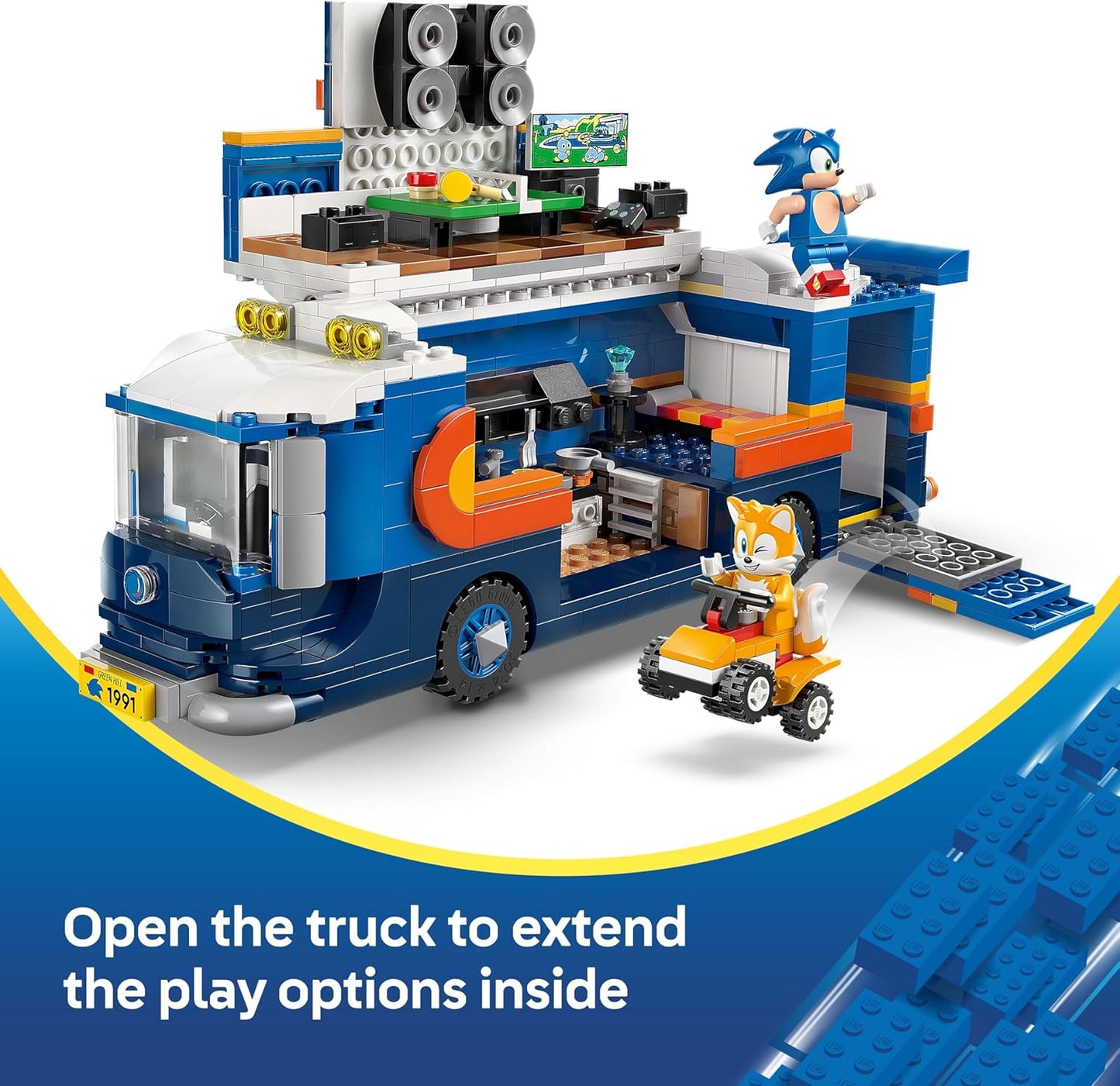 LEGO Sonic the Hedgehog Caminhão de Comando da Equipe Sonic - Conjunto Interativo com um Quadriciclo e 5 Figuras, incluindo Tails - Presente para meninos e meninas a partir de 8 anos e fãs de jogos - 77006