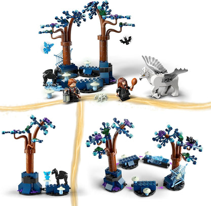 LEGO Floresta Proibida de Harry Potter: Brinquedo Animal de Criaturas Mágicas para crianças, meninas e meninos com mais de 8 anos, com elementos que brilham no escuro, inclui figuras de Bicuço e Testrálio, ideia de presente 76432
