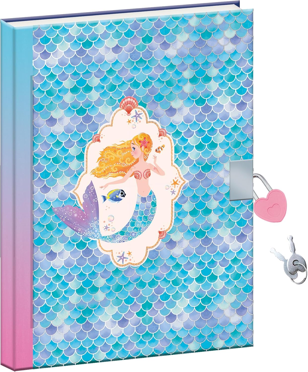 Janod - Oceano Mágico - Caderno Secreto - Diário Privado Infantil - Kit de Artes e Ofícios - Caderno com Caneta Cauda de Sereia - O Universo da Pequena Sereia - Atividade de artesanato para maiores de 3 anos