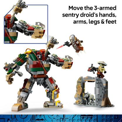 LEGO Brinquedo Star Wars 75451 Confronto com Droide Sentinela do Palácio de Jabba – Conjunto de The Mandalorian e Grogu com figura de ação, 2 minifiguras e 2 figuras – Ideia de presente para meninos a partir de 9 anos e fãs de filmes