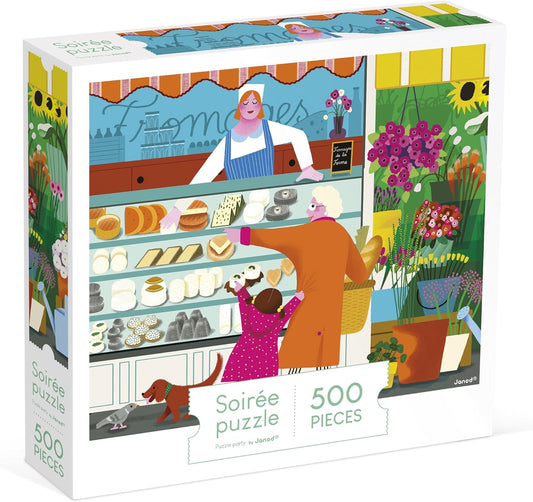 Janod - Quebra-cabeça 500 Peças Adultos Adolescentes Crianças - Disponível no Mercado - Desenvolve paciência e destreza - Fabricação Europeia, Tintas de base vegetal e certificado FSC - A partir de 8 anos - J02500