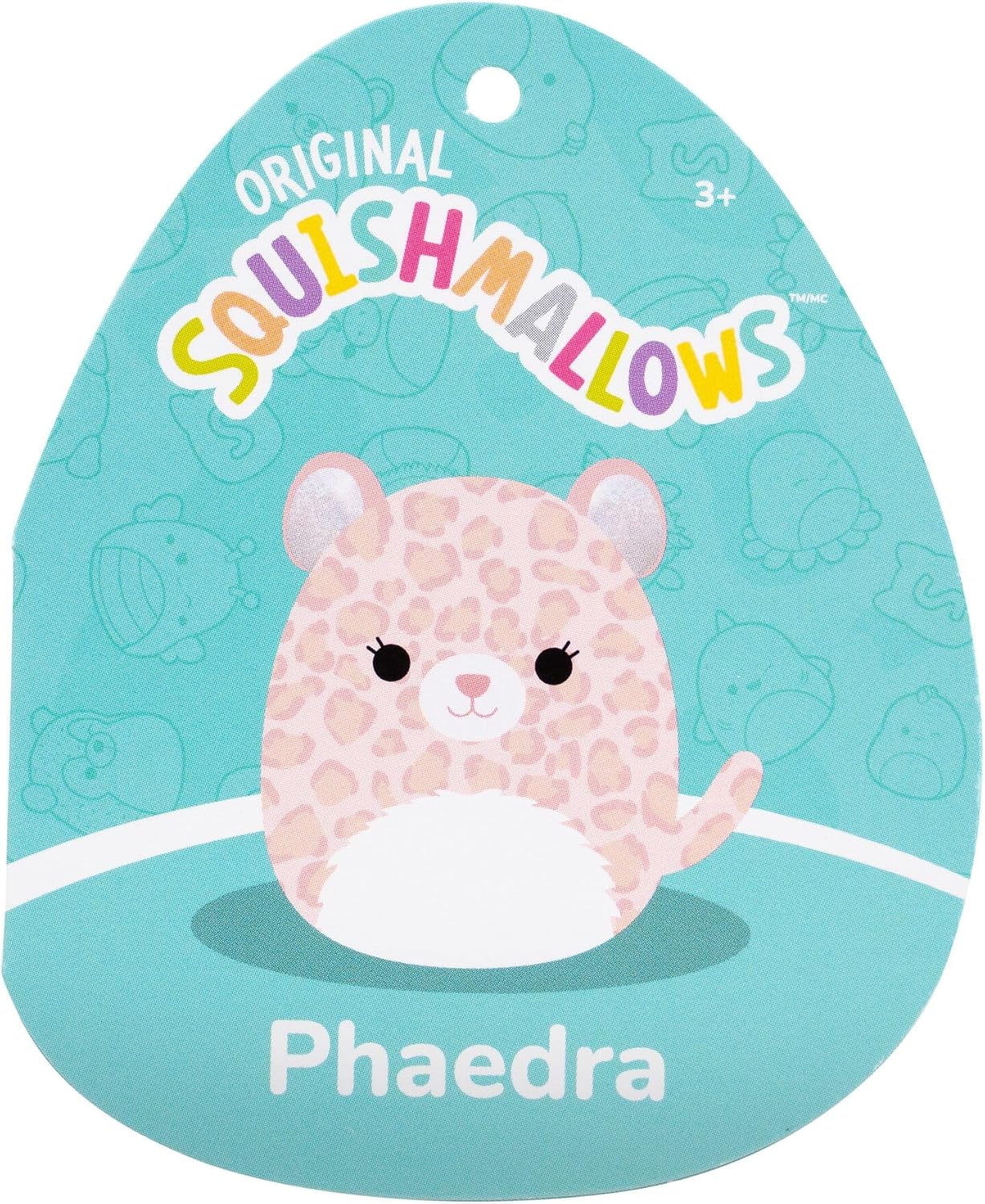 Squishmallows Original de 7,5 Polegadas – Phaedra, a Leopardo Pêssego com Barriga Peludinha e Orelhas Brilhantes – Pelúcia Oficial da Jazwares