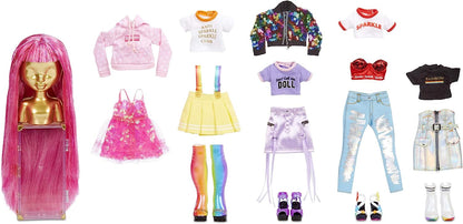 Rainbow High Fashion Studio - Boneca exclusiva com roupas, acessórios e 2 perucas brilhantes - Crie mais de 300 looks