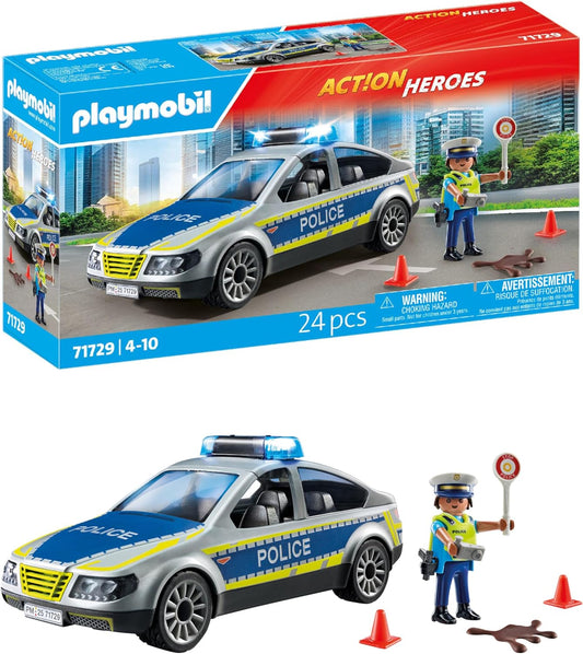 Playmobil | Heróis de Ação | Carro de Patrulha da Polícia | Carro de Polícia | Carro de Brinquedo | Brinquedos para Crianças a partir de 4 anos | 71729