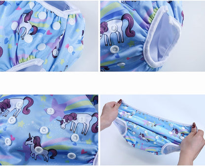 Codkkre Fraldas de Natação Reutilizáveis Fraldas para Bebês Tamanho Ajustável Lavável Pacote de 3 Fraldas para Aulas de Natação 0-3 Anos