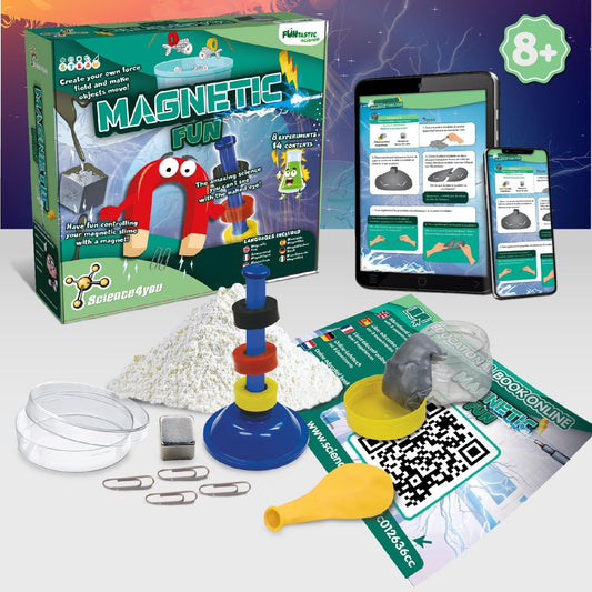 Science4you Invenções Magnéticas para Crianças - Kit de Ciências com Ímãs para Crianças, Brinquedos Magnéticos, Cubos e Massa de Modelar, 6 Experimentos e 14 Conteúdos, Jogos de Slime para Crianças