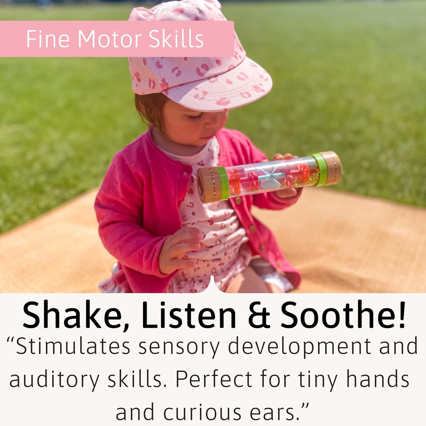 Jaques of London Brinquedo para bebês Rainmaker da com sons suaves de chuva | Brinquedos sensoriais de madeira premium | Brinquedos ideais para meninos e meninas de 1 ano | Desde 1795