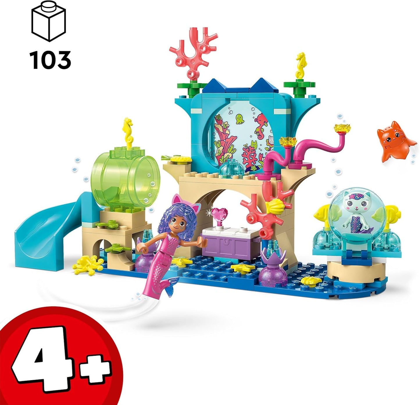 LEGO Casa de Bonecas da Gabby Sereia Aventura no Aquário da Gabby - Inclui uma mini boneca da Gabby e uma figura de MerCat, além de acessórios divertidos - Presente para meninas a partir de 4 anos e fãs do filme - 11204