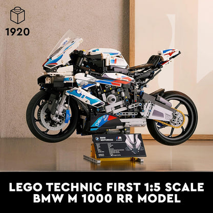 LEGO Kit de modelo de motocicleta Technic BMW M 1000 RR para adultos, conjunto de motocicleta de construção e exibição com recursos autênticos, presente para o dia dos pais, ideia de presente de veículo para homens, mulheres, ele ou ela 42130