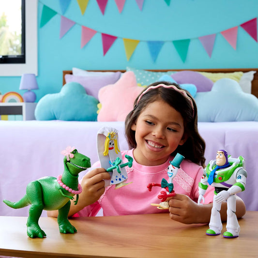 Mattel Disney e Pixar Toy Story 5: O Que é um Casamento? | Conjunto de 4 Bonecos com Acessórios, Kit de Brincadeira e Narrativa, JKV22