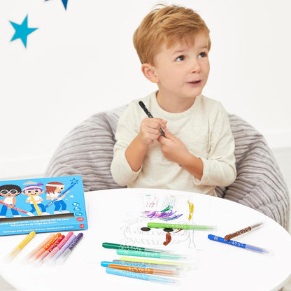 Janod - Canetas hidrográficas de longa duração - Ponta travada e cônica para diferentes espessuras de linha - Tinta lavável - Hobbies e artesanato criativos - Idades 3+