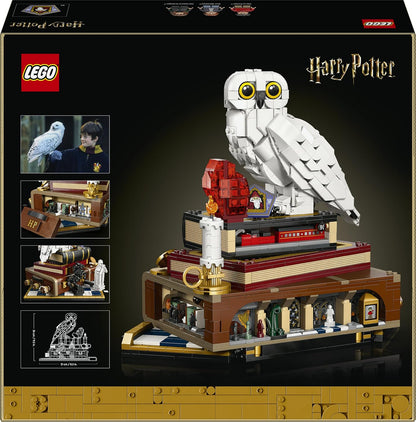 LEGO Harry Potter A Pedra Filosofal – Edição de Colecionador - Modelo DIY para Decoração de Quarto com Miniaturas de Cenas do Filme - Figura da Coruja Edwiges, 3 Minifiguras - Ideia de Presente para Fãs Adultos - 76466