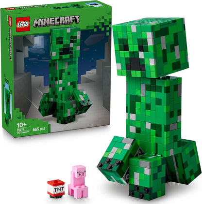 LEGO Minecraft The Creeper Toy - Figura de monstro articulada com compartimento oculto, porco e elemento TNT - Conjunto de construção para meninos, meninas e fãs de jogos a partir de 10 anos - 21276