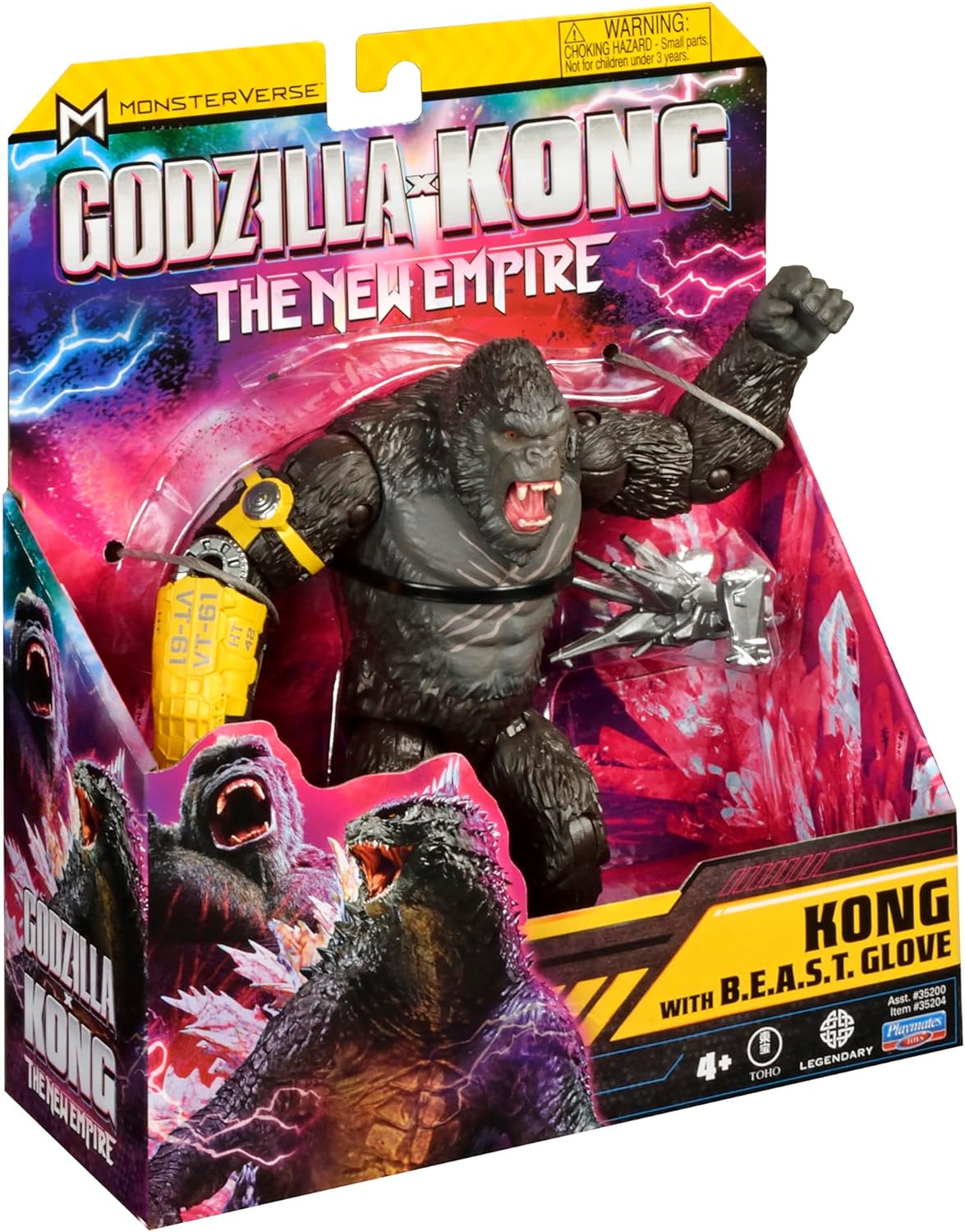 MonsterVerse Godzilla x Kong: The New Empire, brinquedo de boneco de ação Kong de 6 polegadas, personagem icônico de filme colecionável, inclui recurso de luva B.E.A.S.T, brinquedo adequado para maiores de 4 anos