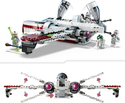 LEGO Star Wars 75402 ARC-170 Starfighter Building Toy com 3 minifiguras de piloto clone, além de uma figura Droid R4-P44, ideia de presente de aniversário para fãs da vingança dos Sith, meninos e meninas com mais de 9 anos