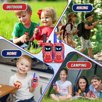 Walkie-talkies de aranha para crianças de 3 a 12 anos, ideal para meninos e meninas. Presente perfeito para aniversários e Natal. Ideal para atividades ao ar livre, como acampamentos e jardins.