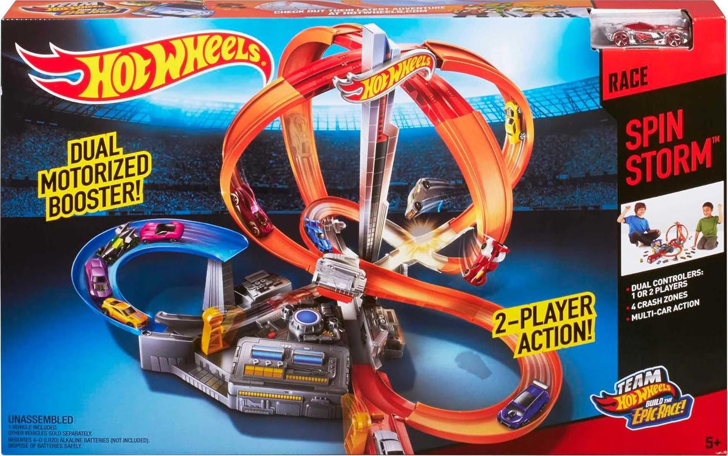 Hot Wheels Ultimate Garage City Playset com pista de corrida multinível, dragão de 3 pés de altura e elevador, estaciona 50 carros, inclui 2 carros de brinquedo, brinquedos para maiores de 4 anos, um pacote, HKX48