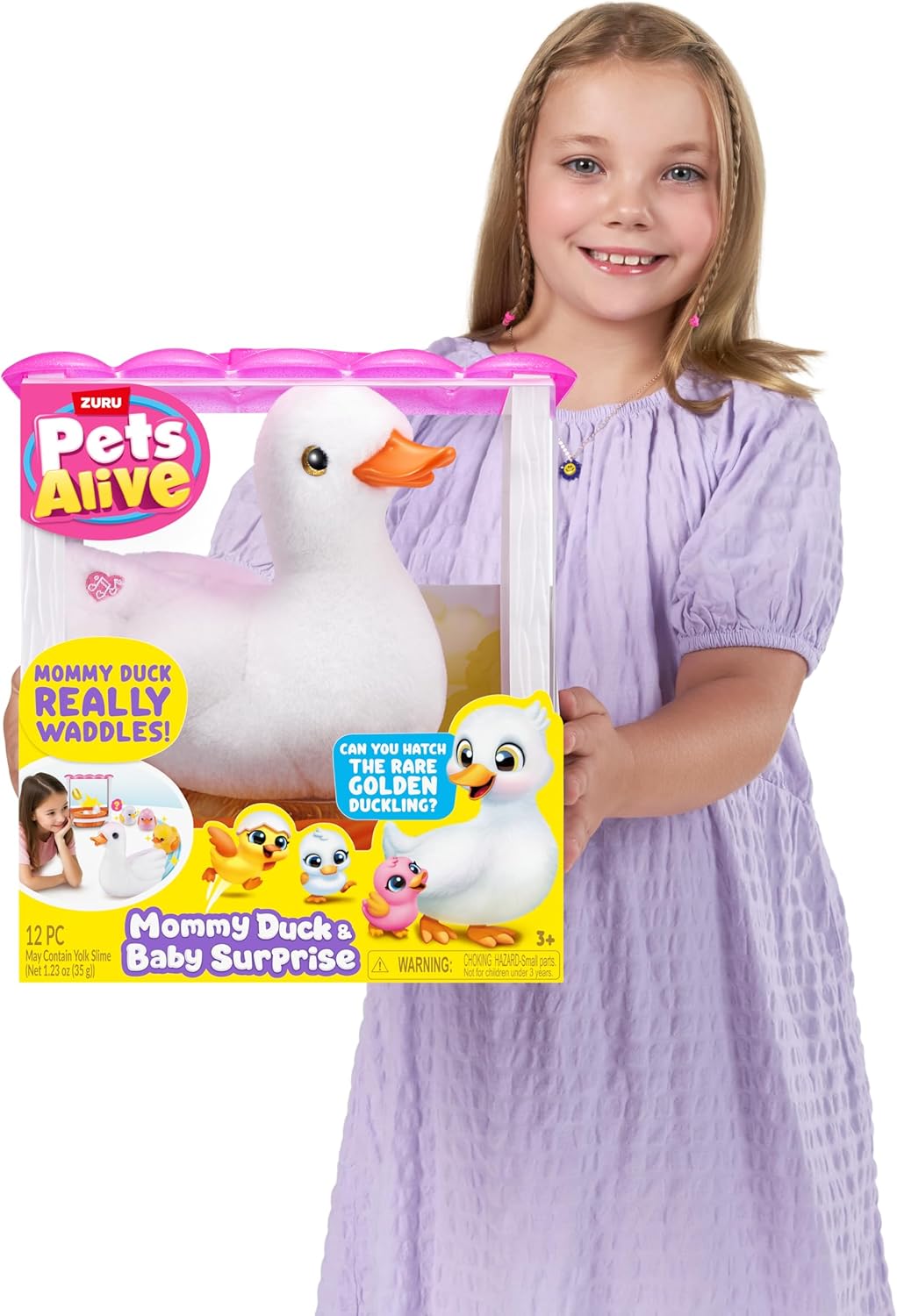 Pets Alive Mommy Duck & Baby Surprise da ZURU Nurturing Play Brinquedo interativo para meninas com chocagem surpresa.