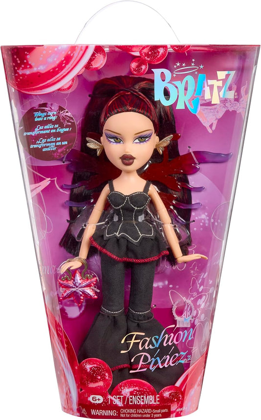 Bratz Fashion Pixiez Lina - Boneca colecionável de fantasia com roupas e acessórios de verdade. As asas se transformam em um anel.