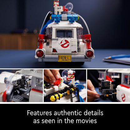 LEGO 10274 Icons Ghostbusters ECTO-1 Kit para carro, conjunto grande para adultos, ideia de presente para homens, mulheres, ela, ele, modelo colecionável para exibição, decoração nostálgica para casa 10274
