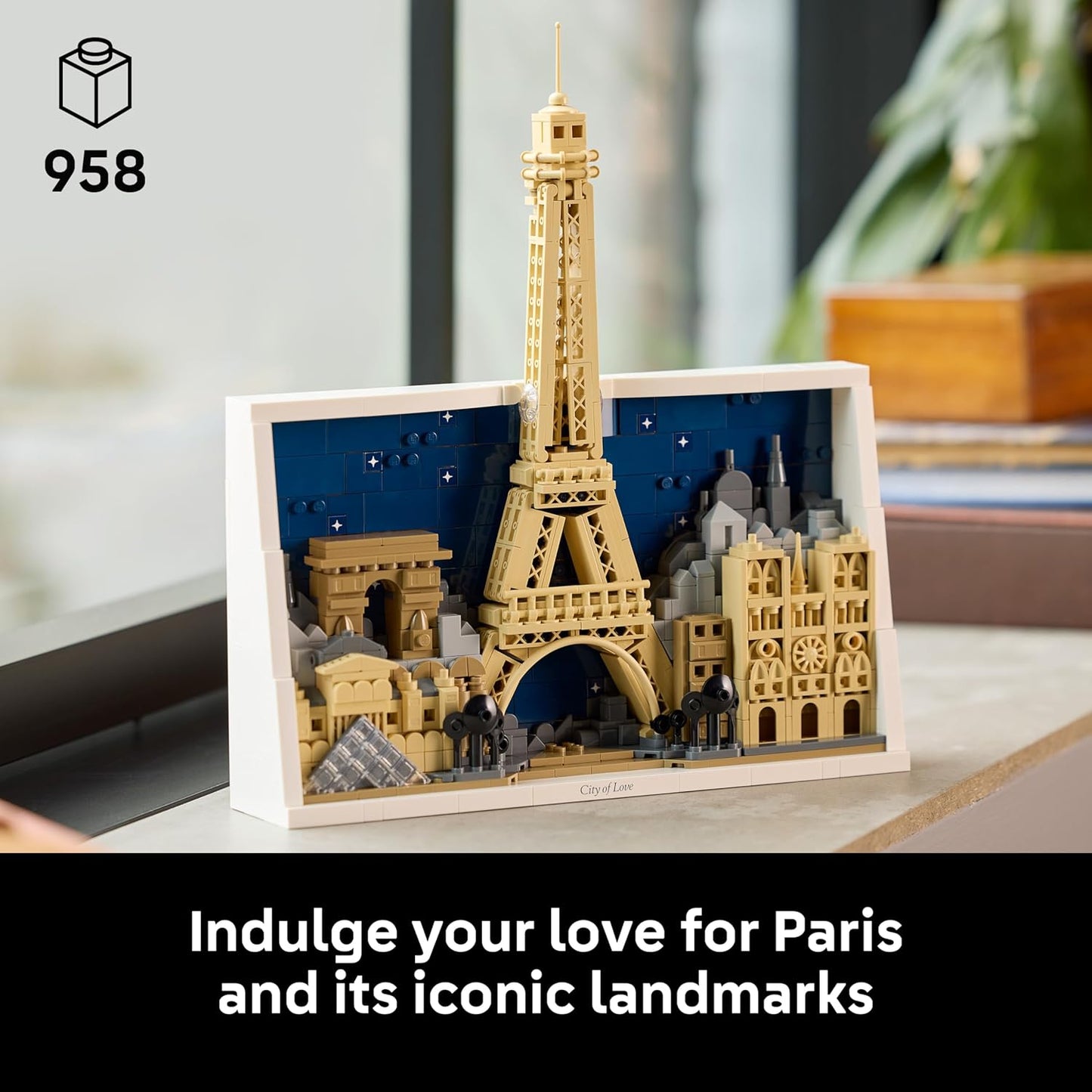 LEGO Architecture Paris – Cidade do Amor - Kit de Modelo em Miniatura para Adultos - Decoração de Parede 3D com Pontos Turísticos Icônicos de Paris, incluindo a Torre Eiffel - Ideia de Presente - 21064