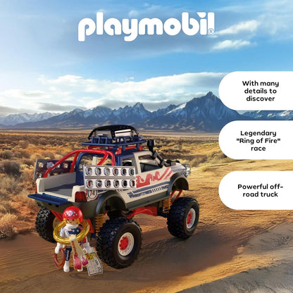 Playmobil | Carros | Caminhonete Off-road | Veículo off-road com guincho e pranchas de tração | carrinho de brinquedo para crianças a partir de 4 anos | 72061